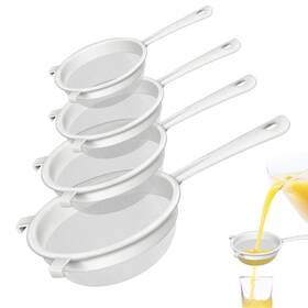 Sadoia 609636827038 4 Pcs Plastic Nylon Fine Mesh Strainer With Handle Sieve Colander Sadoia 609636827038 4 Pcs Plastic Nylon Fine Mesh Strainer With Handle Sieve Colander