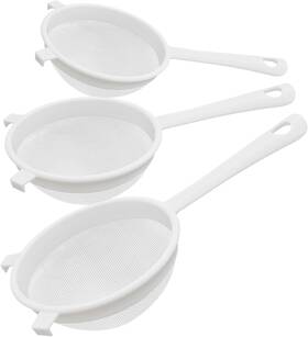 Sadoia 711181109702 3 Pcs Plastic Nylon Fine Mesh Kefir Strainer Set With Handle Sieve