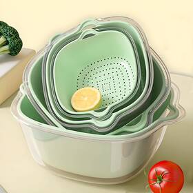 Pen1 Saebume Strainers And Colanders For Kitchen 8 Pcs Large Capacity Nesting Colander Set