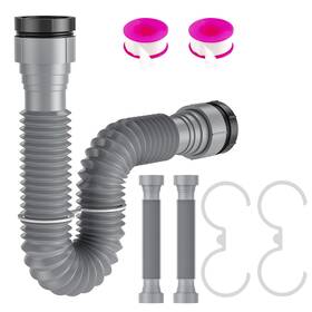Kr-18 Saint Nieve 2 Pack Expandable Flexible 1 1/2 Inch Or 1/4 Ptrap Pipe For Single Kitchen Sink D
