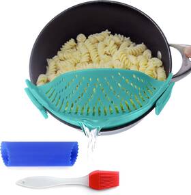 Salbree 711181647204 Clip On Kitchen Food Strainer For Spaghetti Meat Pasta And Ground Beef Grease