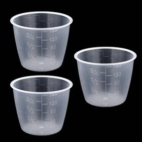 574868 Salbsever 2 9ubpu9mm 3pcs Rice Measuring Cup 160 Ml Plastic Transparent 5.8 X 7.3 Cm Clear