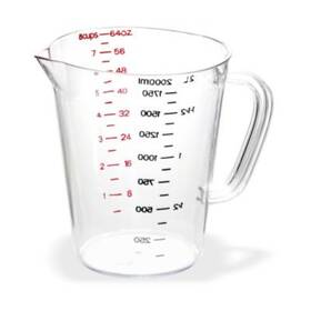 4314407 San Jamar Commercial Measuring Cup 0.5 Gal Clear