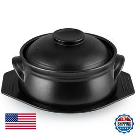 B0c5m4z1b3 Sanbege Large 54 Oz Korean Ceramic Hot Pot Bowl With Lid And Trivet - Sizzling