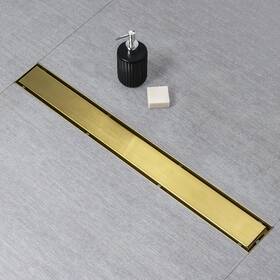 Lsd-t-40in-gold Sanitemodar Linear Shower Drain Gold 40 Inch Invisible 2 1 Tile Insert Panel 304 Ss