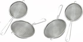 Strainer-01 Sasta Set Of 2 Stainless Steel Fine Mesh Strainer With Metal Handle Silver