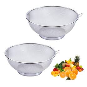 Sn0616 Sel Natural 2pcs Stainless Steel Mesh Colander Strainer Basket Drainer- Fine Straine Sn0616 Sel Natural 2pcs Stainless Steel Mesh Colander Strainer Basket Drainer- Fine Straine