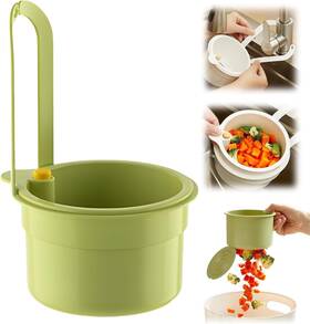 06909 Self-cleaning Sink Strainer Basket Kitchen Green Colander Hanging Gadgets Stopper Wash Fruits