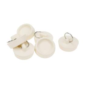 Semetall 772288822628 Drain Stopper 6 Pack 1-1/2 Bath Plugs Rubber White Sink Plug With Hanging Ring