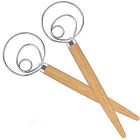 Sku-009-1 Sesyomr Acerich 2 Pack Danish Dough Whisk 13.5 Inch Stainless Steel Dutch