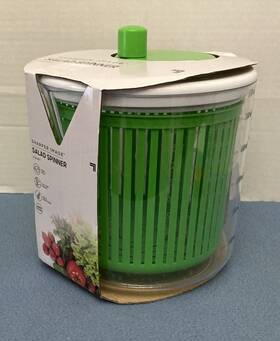 Sharper Image 709996890571 New Green 6 Quart Salad Spinner With Measurement Marks Handle And More
