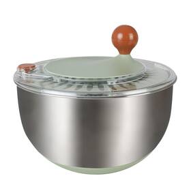 W2002-1 Shatomo Stainless Steel Salad Spinner 5.3 Quart Lettuce With Non-slip Base Dra