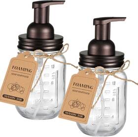 Sheechung 741663290925 Mason Jar Foaming Soap Dispenser - Rustproof Ef Of 2 Pk Bronze