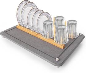 Xsd001 Shepudruc Water Absorbing Stone Tray For Sink Bathroom 15.7 11.8 0.1 In Dark Gray