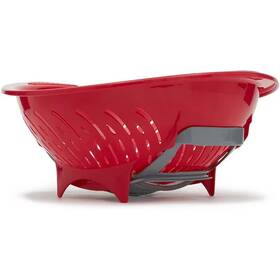Shopbobbys 726084196346 Home Basics Slide Open Colander Bowl Red 13x11.5x12 Inches
