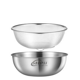 2p-lsp22 Shpii 8.7 Inch Thickened Stainless Steel Drainage Basket Set Kitchen Multifunction 2p-lsp22 Shpii 8.7 Inch Thickened Stainless Steel Drainage Basket Set Kitchen Multifunction