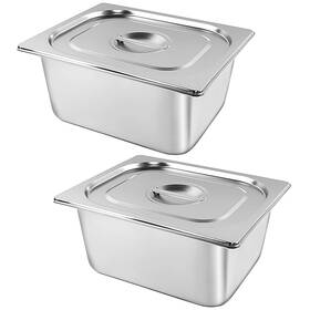 3shpwl Sibosen 2 Pack 1/2 Size Stainless Steel Steam Table Pans With Lid Anti Clogging Ant