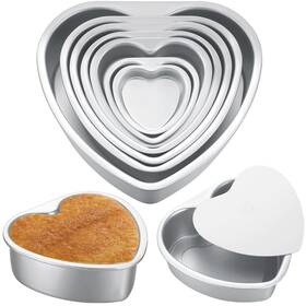 Ae-sieral-116 Sieral 7 Pcs Aluminum Heart Shaped Cake Pans Set 3/4/ 5/6/ 8/10 Inch Diy Nons