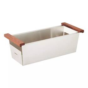 Shfmc100 Signature Hardware 781889380697 Metal Colander Rectangular Wooden Handles Shfmc100 Signature Hardware 781889380697 Metal Colander Rectangular Wooden Handles