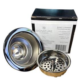 Sh171pn Signature Hardware 781889915905 3-1/2 Inch Basket Strainer And Tailpiece Polished Nickel