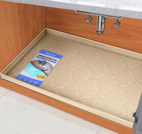 31x22-beige Sikadeer 31 Inch X 22 Under Sink Mat Waterproof Silicone W L Beige