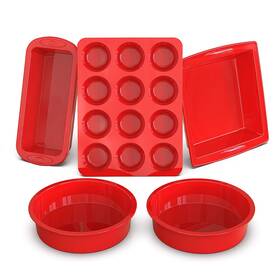 B0b4w4gqv9 Silivo 5-piece Silicone Baking Pans Sets - Nonstick Bakeware Set With B