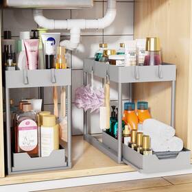 57992 Simple Trending Under Sink Organizer 2 Pack Pull-out Grey