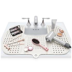 Mpn-st-lv2-w Sink Topper Bathroom Counter Cover And Storage Saver Foldable Silicone Mat For Hot Tools Hair