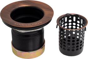 Sinkology 445031028037 Sinksense 2 Inch Jr. Basket Strainer Drain With Removable Antique Copper