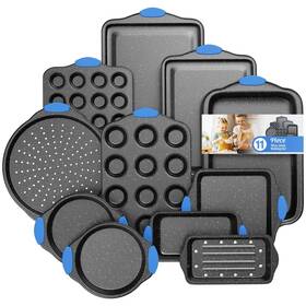 B0fj1rt1ym Slow Slog 11-pc Professional Stackable Baking Set Nonstick Oven-safe Cookware With Cool Han