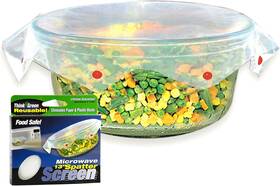 21001 Smartwares Microwave Spatter Screen Reusable Non-stick Mesh Folds Flat 13 Inch White