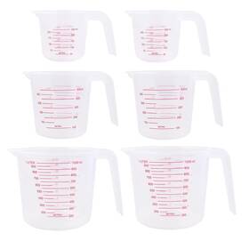 00059 Smidaben Unbreakable Plastic Measuring Cups 6 Piece Food-grade Moderate Transparent