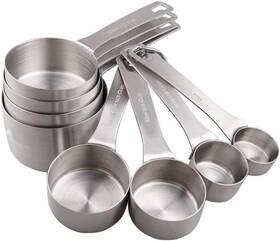 23005 Smithcraft Measuring Cups Set 18/8 304 Stainless Steel Siliver