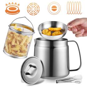 Smwmwon 190732191692 68oz Stainless Steel Oil Filter Pot Multifunctional 2 In 1 Strainer F