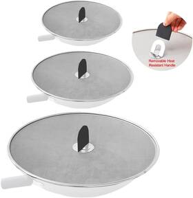 Ss33 Snowyee Grease Splatter Guard 3pcs Screen With Silicone Heat