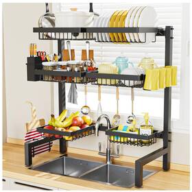 Snslxh 752815220233 3 Tiers 6 Baskets Dish Drying Rack 24.8 Inch -35.4 Over Sink Snslxh 752815220233 3 Tiers 6 Baskets Dish Drying Rack 24.8 Inch -35.4 Over Sink