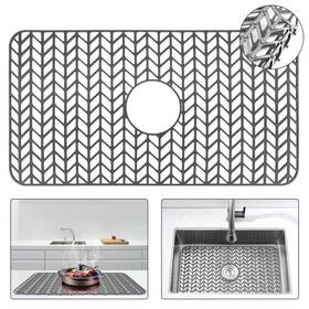 Snuggery 798623232259 Sink Protectors For Kitchen 26 Inch X14 With Center Drain Hole Non-slip Dis