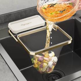 Lsw001 Softmed Foldable Kitchen Sink Strainer Corner Basket With 100 Disposable Mesh Bags
