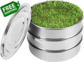 Soligt 445003821833 Stackable Stainless Steel Seed Sprouting Kit 2-tier Mesh Trays