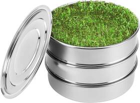 Soligt 744110755336 Stackable Stainless Steel Seed Sprouting Kit 2-tier Mesh Trays