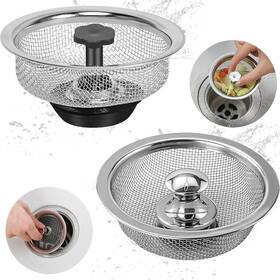 Soogree 705353252716 2 Kitchen Sink Basket Strainer Replacement For Standard Drains 3.2 Inch With R