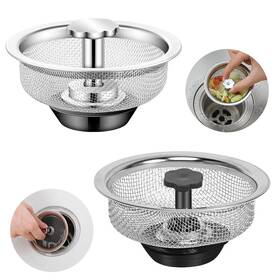 Soogree 734914407807 2 Kitchen Sink Basket Strainer For Standard Drains 3.2 Inch With Rubber Sto Soogree 734914407807 2 Kitchen Sink Basket Strainer For Standard Drains 3.2 Inch With Rubber Sto