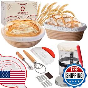 B0fylnlk5p Sourace Sourdough Starter Kit With 10 Inch Round And 9 Oval Banneton Proofing Basket