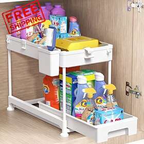 2spkpsc202-eu Spacekeeper Under Sink Organizer Sliding Cabinet Basket 2 White