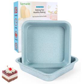 B0dbq5fl6t Spmarkt 2-pack 8 Inch Non-stick Square Baking Cake Pan Brownies Lasagna Oven Safe