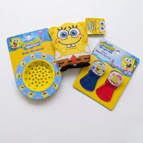 Spongebob Squarepants 0126a Yellow Plastic Sink Strainer Set Of 3 In Small Easy Clean