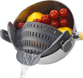 G-2030-strainer Starkitchen Clip On Strainer For Pots Pans Silicone Clip-on Colander Pasta Gray G-2030-strainer Starkitchen Clip On Strainer For Pots Pans Silicone Clip-on Colander Pasta Gray