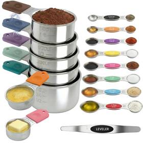 Starlaive 199874297385 Magnetic Measuring Cups And Spoons Set Of 16 304 Standard Multicolor
