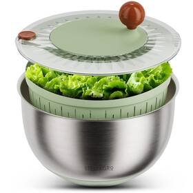 004sssgsg Stellagro Stainless Steel Salad Spinner Large - Fruit And Vegetable Wash Bowl With Stra