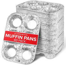 B0dh9fgg42 Stock Your Home 40-count Disposable 6-cup Muffin Tins - Standard Size Foil